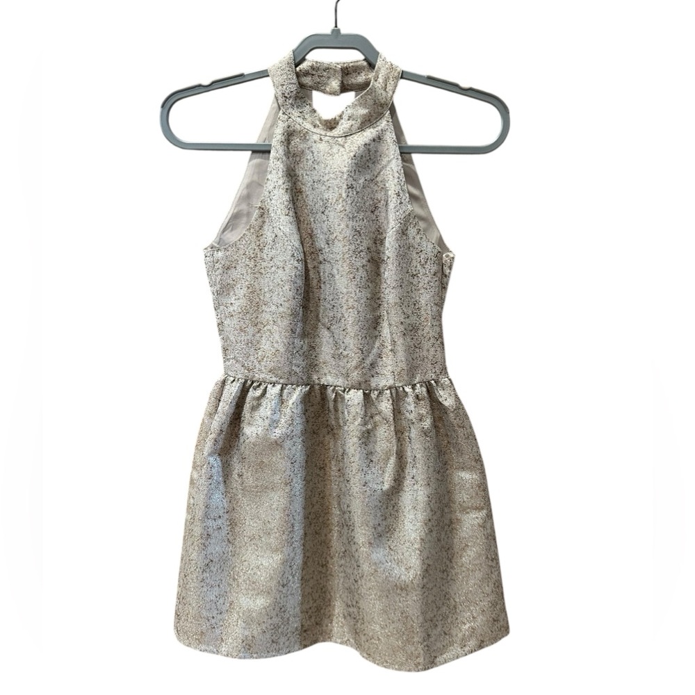 Karlie Taupe and Gold Sleeveless Party Dress